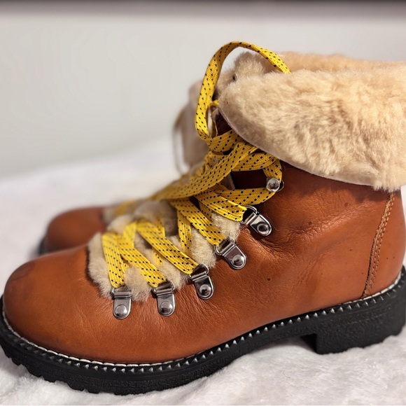 J. Crew Brown Winter Boots with Yellow Laces - Picture 6 of 8